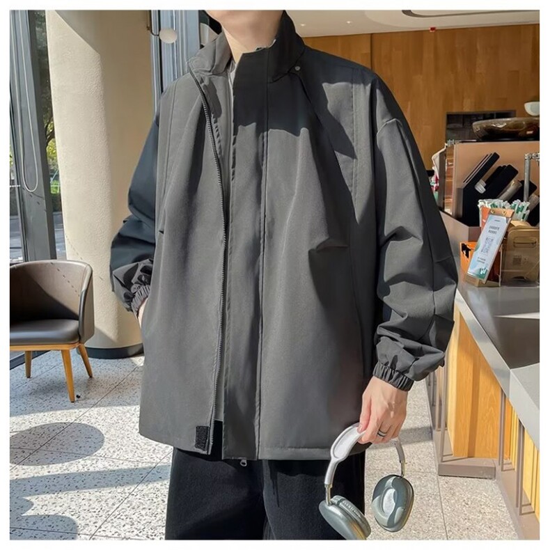 F620P58冲锋衣外套男春秋季美式潮牌青少年男生休闲宽松工装夹克,男装夹克,星座512-6