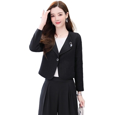 现货，呢外套里布加棉简约时尚修身潮流百搭纯色个性2021冬，女装短外套，罗腾