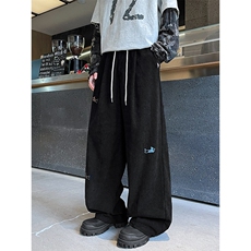港风重磅灯芯绒300g腊肠狗肌理感男大码阔腿裤K5681-特P45控88，男装休闲裤，电商A001