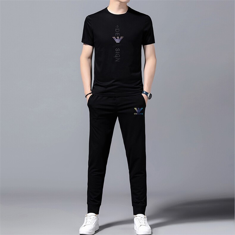 GDN626男士2023年夏季新款T恤短袖长裤商务休闲男运动套装P123，男装休闲套装，电商B360