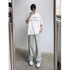 现货春夏美式复古怀旧色宽松直筒牛仔裤XZ502-K747-P55控79，男装牛仔裤，星座502