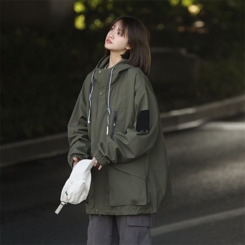 春季现货中性风大码户外夹克男连帽冲锋衣外套DSA157B-J152-P60图片