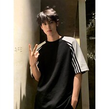 2026夏季新款美式拼接270g华棉短袖T恤男DT6261特P25建议零售价68，男装T恤，电商A001