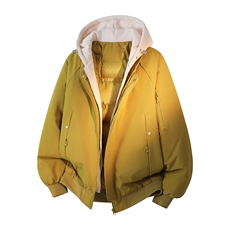 !潮流冬季连帽拉链加绒加厚棉衣情侣撞色棉服外套MY5567-P78，男装棉衣，星座610B-1
