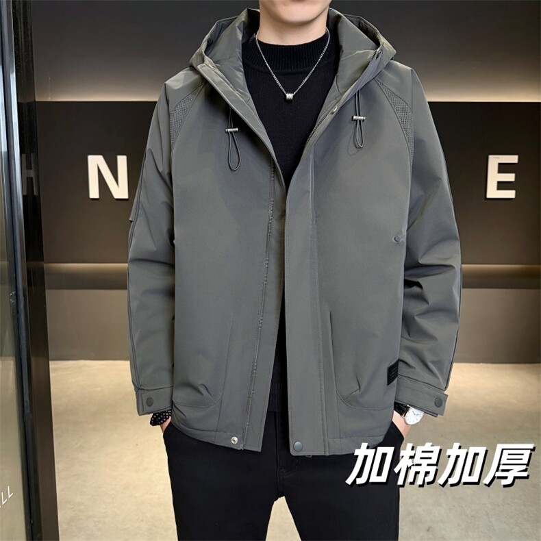 加棉加厚男士秋冬新款连帽青年简约休闲保暖夹克外套NM826-P110,男装夹克,星座310B-3