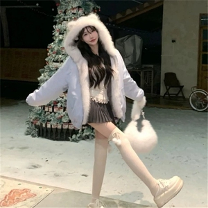 1506-1/M36211/P99女士座山雕毛毛连帽工装外套图片