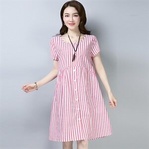 连衣裙条子2025年夏季H型韩版时尚休闲舒适修身气质简约实用可爱图片