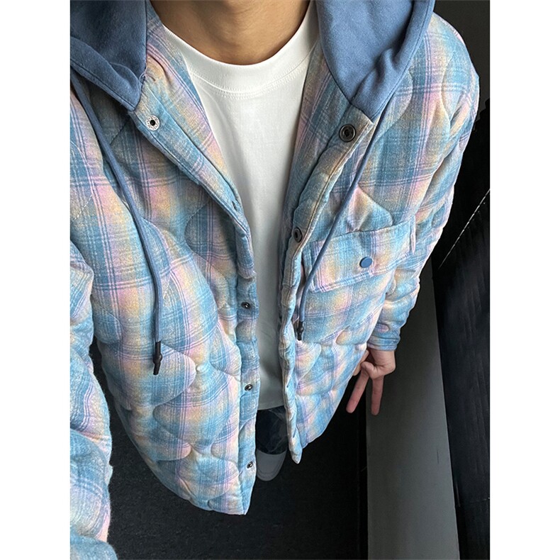 特P90无差价格子面包服线条设计棉衣-HY8311港风内景,男装棉衣,电商A003