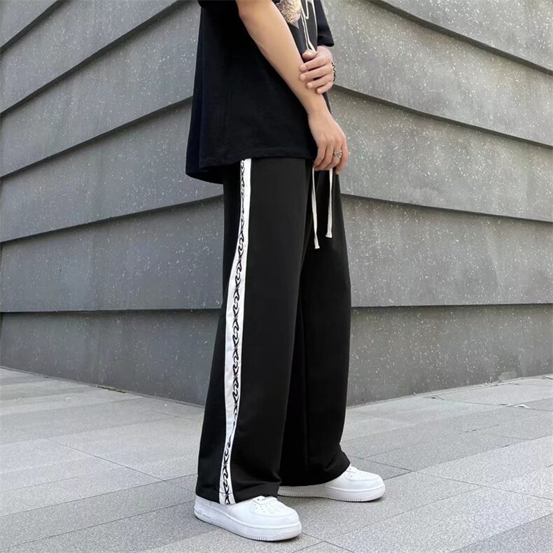 高街裤子男夏季薄款日系坠感潮流宽松运动休闲裤E046P25,男装休闲裤,星座1116-2
