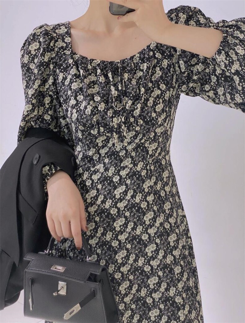 打底碎花裙，其它，驿谷