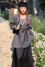 高级感叠穿西装套装裙女2025春季新款优雅气质吊带连衣裙三件套潮，女装套装/套裙，浙宝305