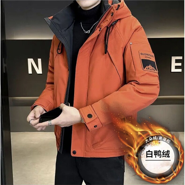 25008  冲风衣连帽标50羽绒服 现货图片