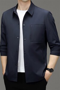 CD8861钱塘2020-2春旗薄款商务休闲简约百搭中年男士夹克P180图片