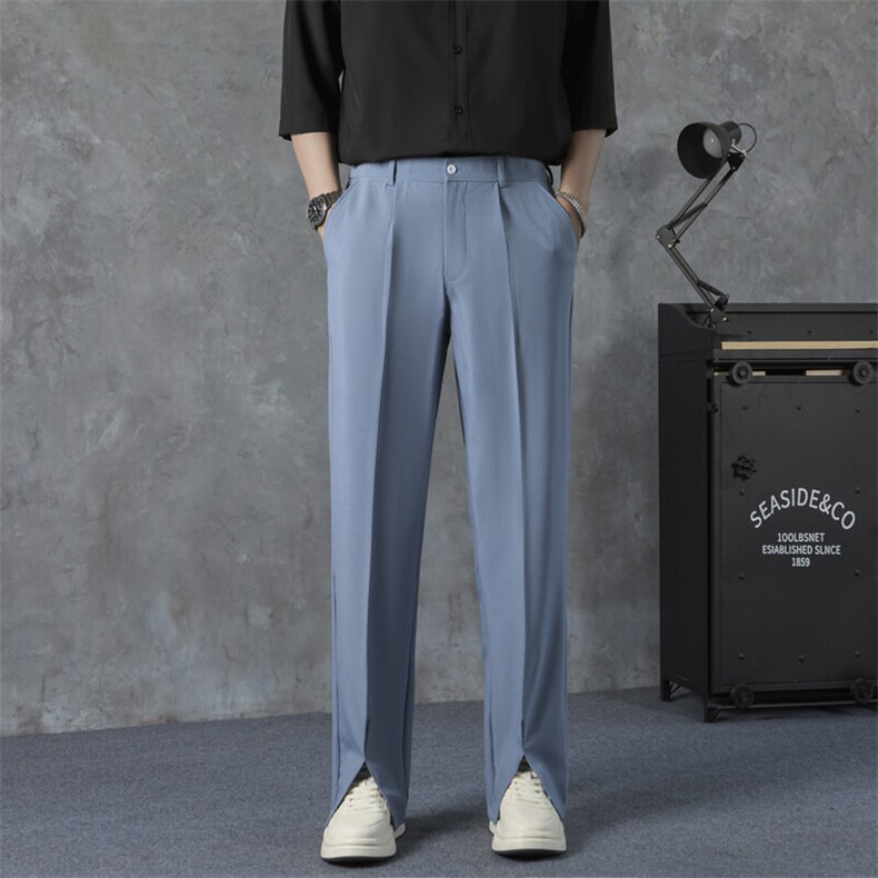 时尚潮流ins设计感开叉西装裤子男休闲阔腿裤新款原宿日系K22，男装西服套装，星座1116A-2（原606A-1）