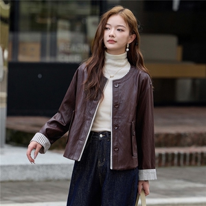 【秋季女装新款】大量现货韩版短款皮衣外套P-120图片