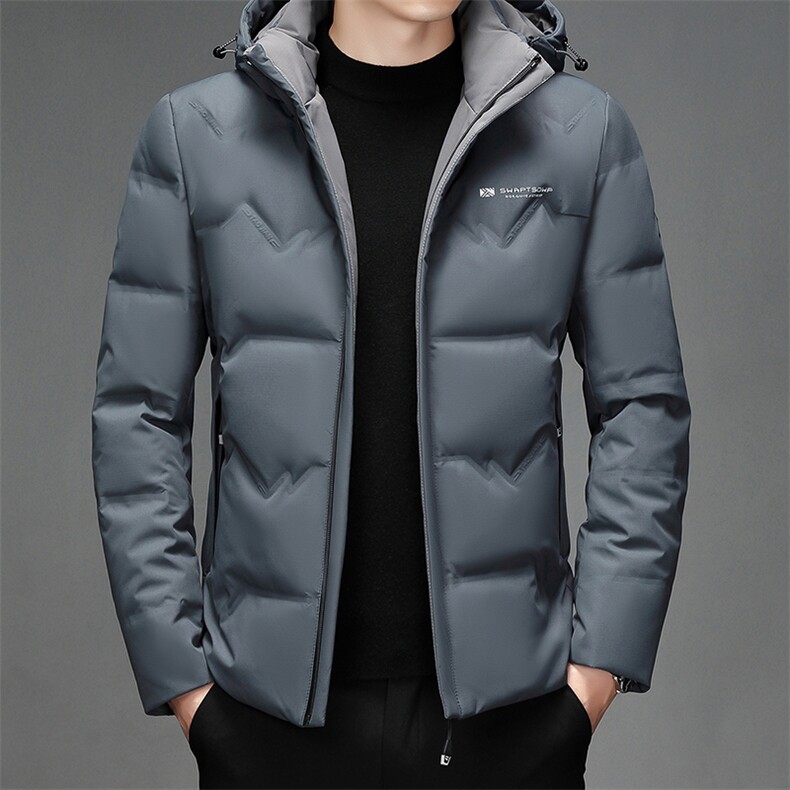 常规连帽羽绒中年男士纯色面包服保暖休闲百搭外套男SJ78233-P265,男装羽绒服,电商B212（原钱塘6029）