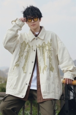 秋季新款翻领牛仔夹克外套复古潮男休闲上衣XZ310B-NZ1789-P70，男装夹克，星座310B