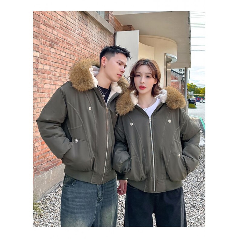 S849-P92美式复古羽绒棉服大毛领连帽派克服外套,男装棉衣,星座617A-2