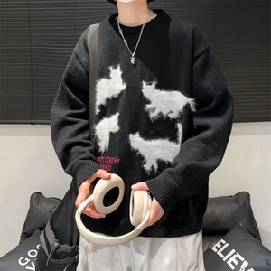 美式圆领毛衣男慵懒风休闲针织衫 M5667 P50图片