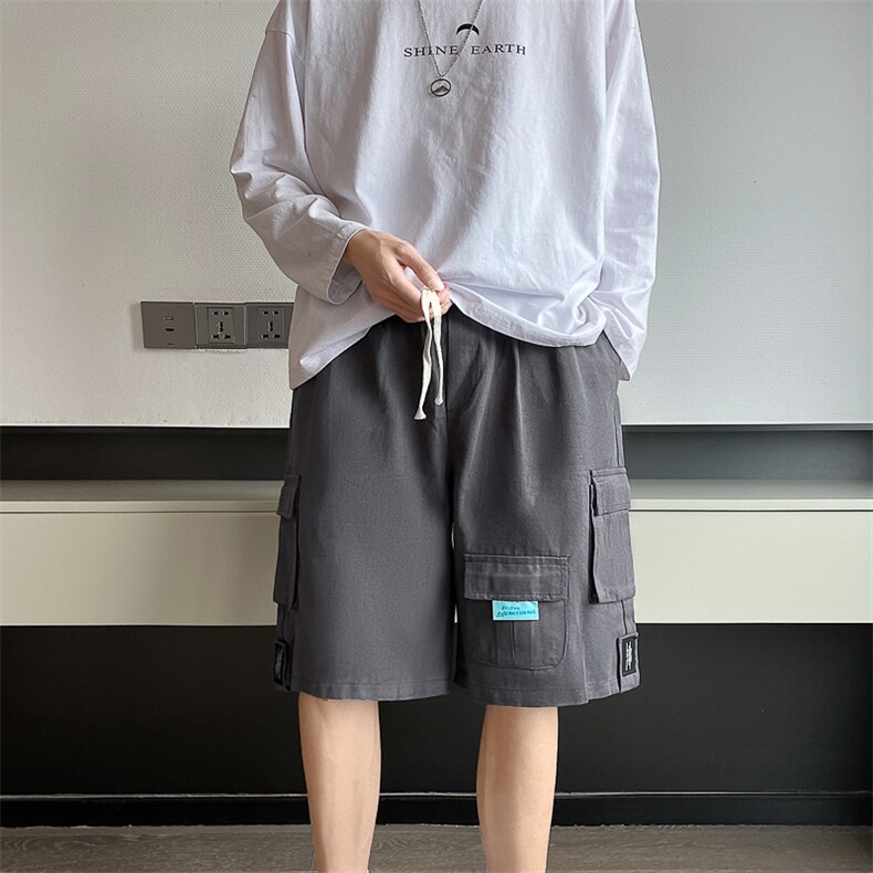 短裤男夏季工装外穿ins潮流韩版学生多口袋休闲五分裤K1044-P30,男装休闲裤,星座512-2