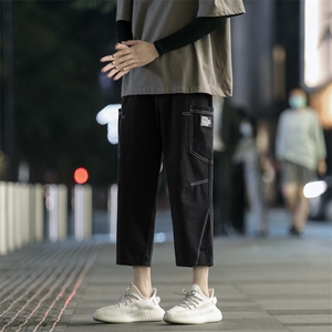 纯棉亲肤休闲运动风直筒垂感宽松柔顺个性七分裤 K611-特批32图片
