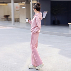 现货！！2024年春季新款休闲舒适连帽两件套套装，女装套装/套裙，奕薇雅