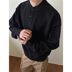 【网图慎用】老钱亨利领针织毛衣慵懒风内搭打底Q7142-TP35不，男装针织衫/毛衣，电商A102