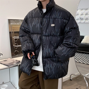 棉服男女七彩线印花棉衣立领面包服棉袄加厚外套3359-P70控108图片