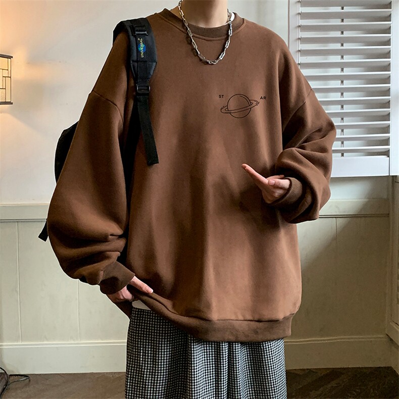 圆领卫衣男大码加厚加绒长袖t恤男S6238-P28加绒款-P33,男装卫衣,电商A040