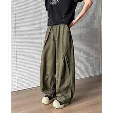 潮牌美式纯色机能风直筒冲锋裤男女春秋宽松阔腿运动长裤，男装休闲裤，星座506