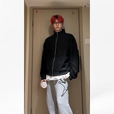 春秋基础纯色立领长袖卫衣男宽松开衫外套潮KS018-P45，女装短外套，电商B306