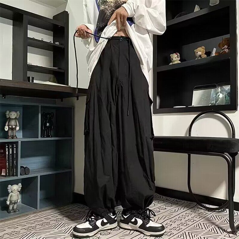 欧美高街工装裤男女同款显瘦宽松多口袋束脚运动垂感休闲裤A737,男装休闲裤,星座1116A-1（原606A）
