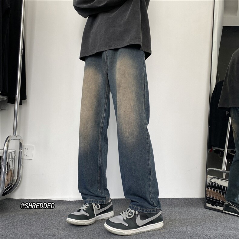 2024秋季美式高街复古水洗修身直筒牛仔裤B315-K23493-p55控75,男装牛仔裤,电商B315