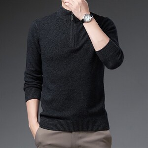 BSS6060男士2023年秋新款加厚长袖立领纯羊毛针织衫休闲P168，男装针织衫/毛衣，电商B360