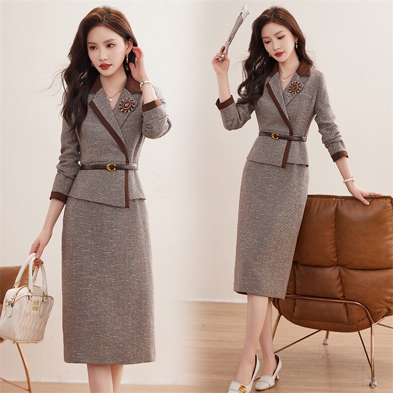 名媛气质有女人味连衣裙春秋2024年新款修身包臀裙洋气减龄高级感，女装连衣裙，布依丽人