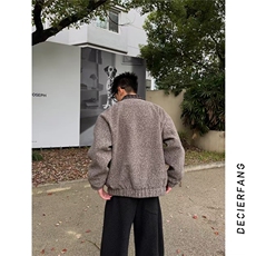 网图慎用~冬季加绒假两件含羊毛棉衣毛呢外套E099/P168，男装棉衣，电商B331