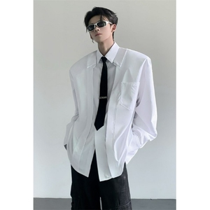 [006] 纯色春秋款衬衫男女百搭翻领长袖衬衣 A079-CA6702-P43图片