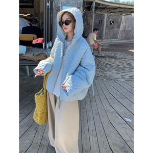网图有货 菱格连帽棉服男女冬季轻薄保暖棉衣外套上衣 A1160-P80图片