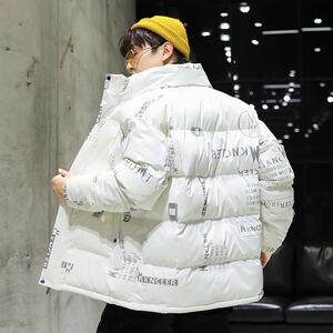 现货潮牌时尚宽松连帽鲨鱼皮短款轻薄情侣学生白鸭绒羽绒服面包服图片