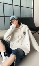 2025年秋季长袖单件拼色格子连帽卫衣，女装卫衣/绒衫，湘姗