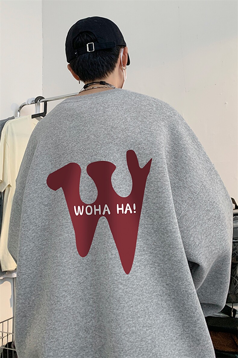 ！圆领卫衣港风长袖T恤男外套男WY126-P28,男装卫衣,电商B367