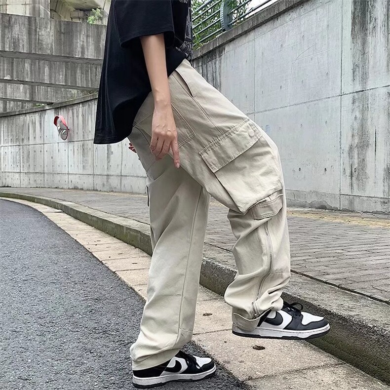 薄款美式多口袋机能工装裤男设计感夏季宽松休闲长裤K4244-P45,男装休闲裤,星座512-2