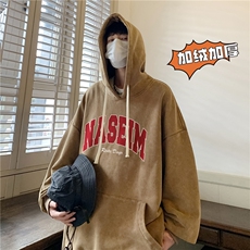 加绒新款港风宽松连帽套头卫衣X5685-常规P70控88-加绒P80控98，男装卫衣，电商A061-1