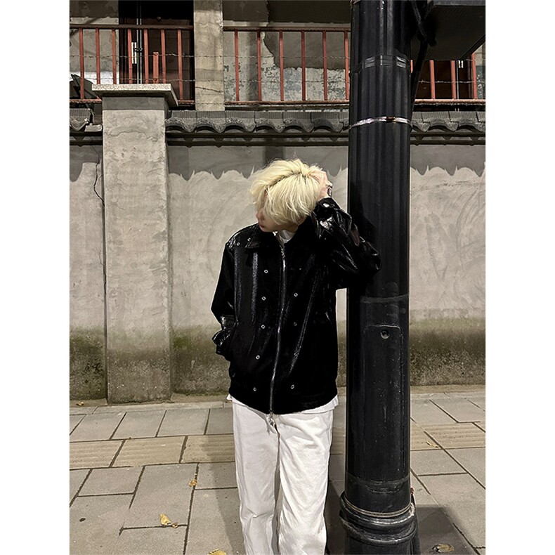 自家图，博主风cleanfit外套男短款美式复古飞行员夹克JK2404-P95,男装夹克,星座1007（原301D）