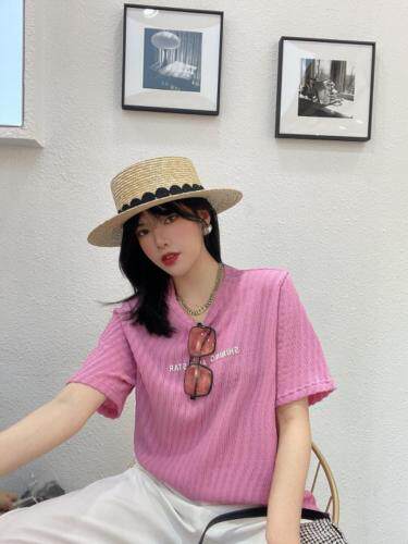 夏季新品，法螺纹了印花字母款上衣，女装，色调轩