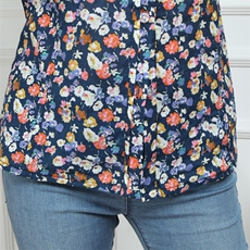 长袖修身甜美2024秋季印花显瘦百搭气质衬衫，女装衬衫，风姿绰