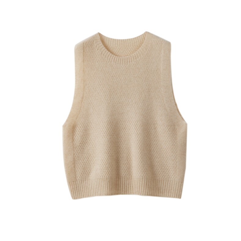 2025年秋季新款百搭一线成衣圆领马甲，女装羊毛衫，新胜羊绒