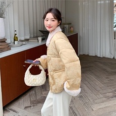 新中式风毛绒领短款羽绒服女冬季新款90白鸭绒小个子保暖外套，女装羽绒服，2C159