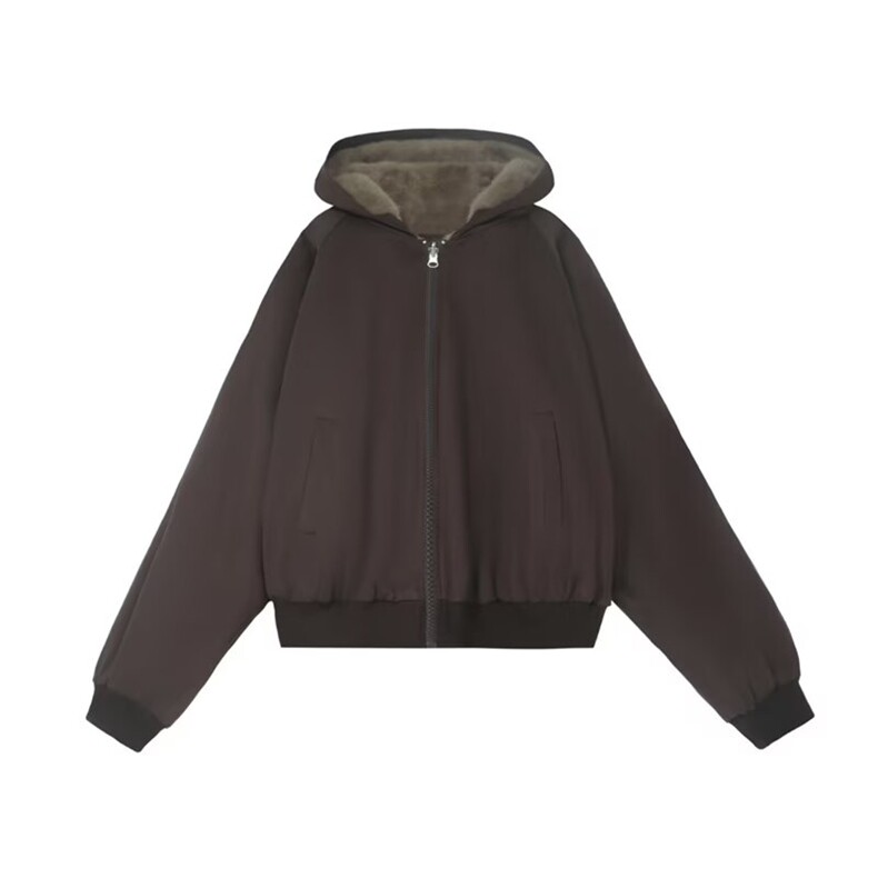 美式复古座山雕短款连帽毛领棉服女冬派克服棉衣外套2025,男装棉衣,星座506A