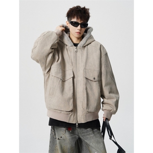 706-LK8244-P128  现货 冬季男士保暖连帽棉服男复古座山雕外套图片